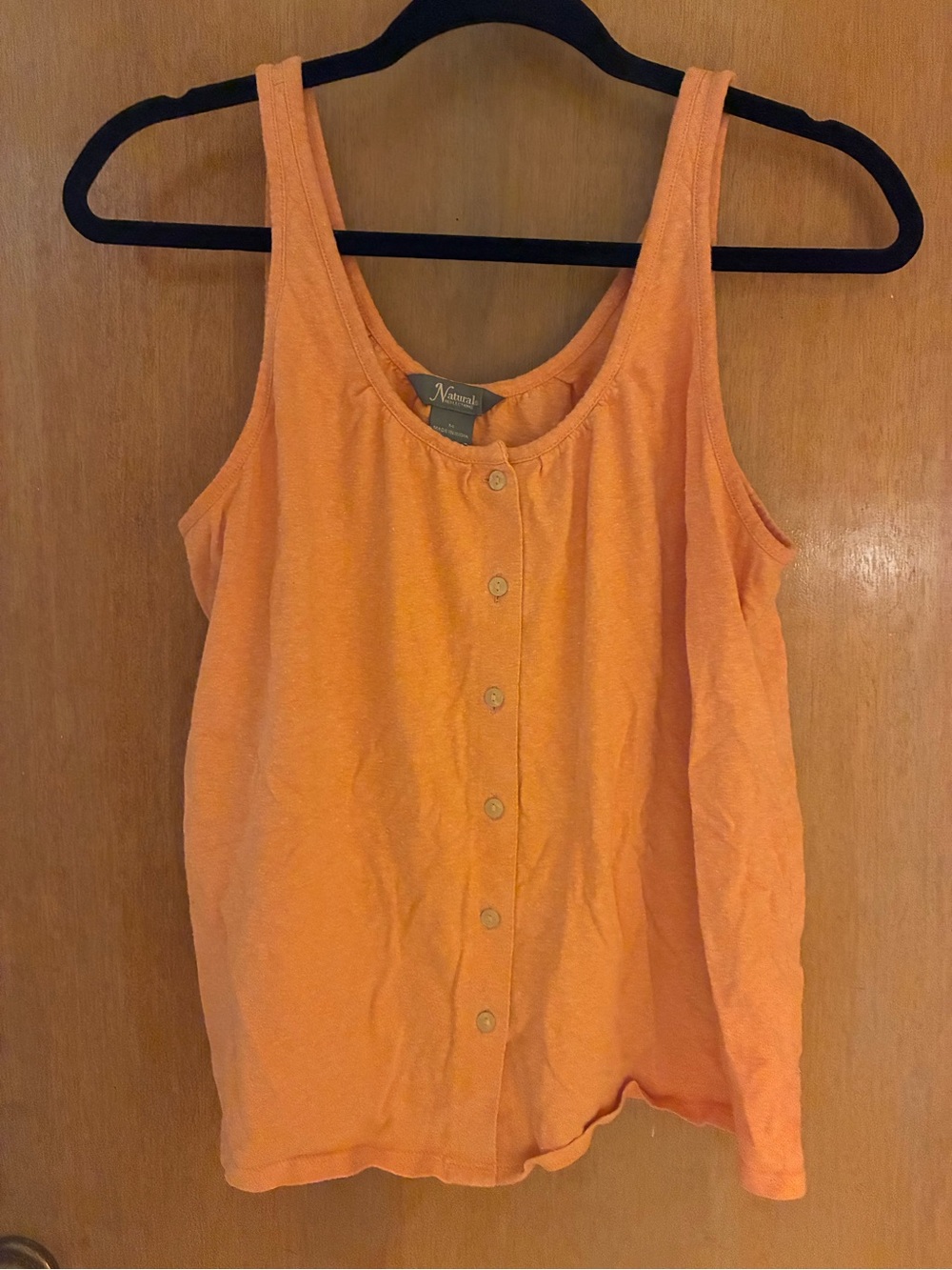 Natural Reflections Orange Button-Front Tank Top